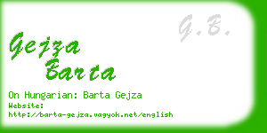 gejza barta business card